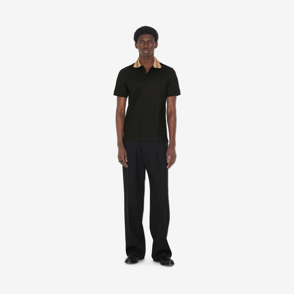 Check Collar Cotton Polo